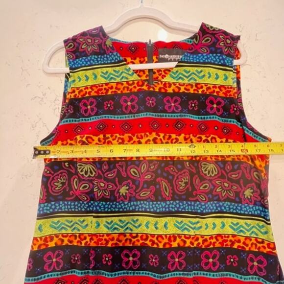 Sag Harbor Size 12P Boho Chic Style Striped Midi Dress - Picture 11 of 13